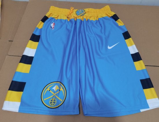 NBA Denver Nuggets shorts bleu jaune imprimé